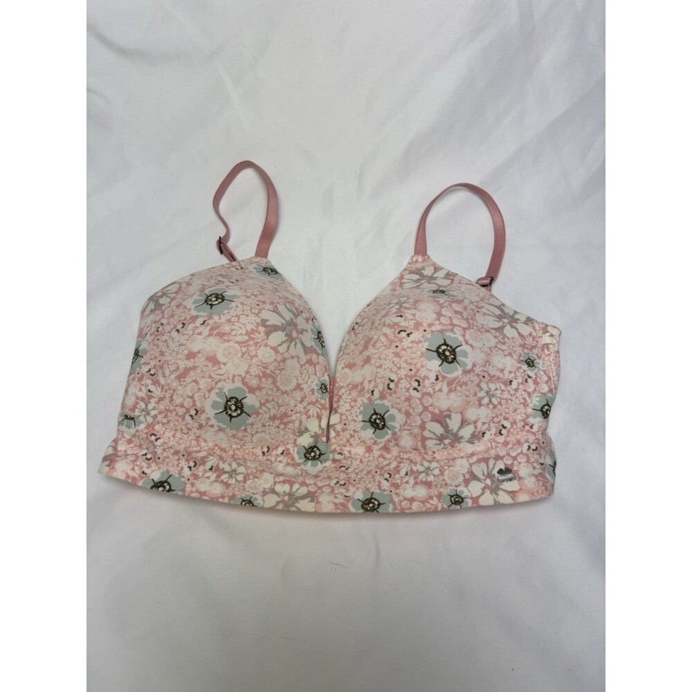 Lucky Brand 34B Bra Light Lift Demi Lined Pink Floral No Wire
